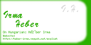 irma heber business card